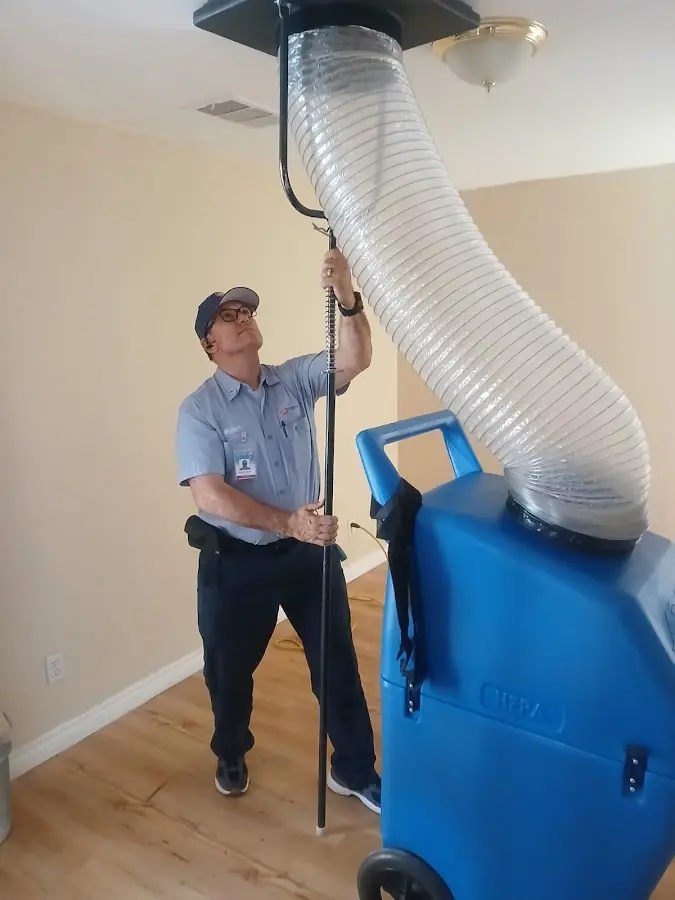 Mini Split Installation technician using HEPA equipment in Emeryville